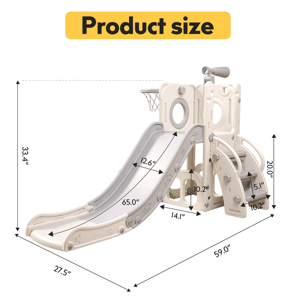 Baotree 6-in-1 playset compact storage keeps spaces tidy.