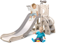 Baotree 6-in-1 toddler playset slide enables safe outdoor fun.