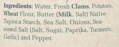 Bar Harbor Clam Chowder label-nutrition notes zero trans fat and serving details