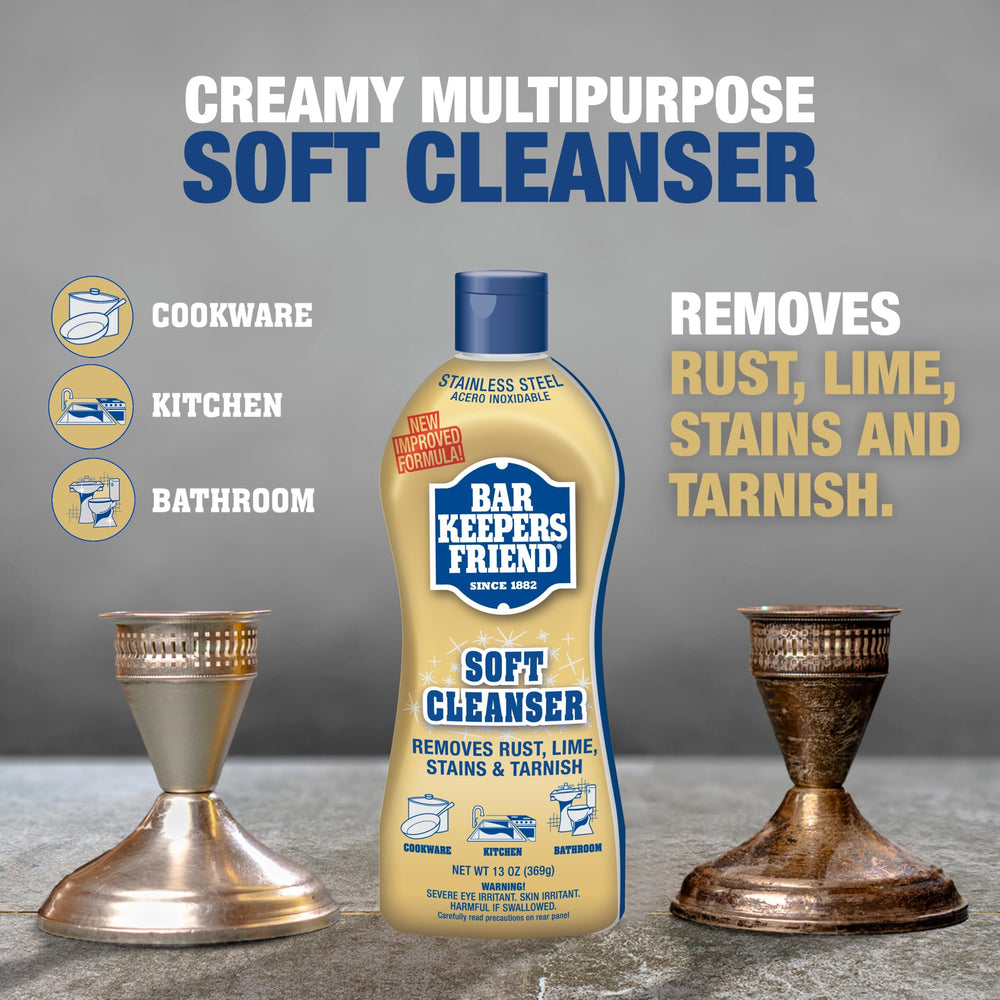 Bar Keepers Friend MORE Spray Foam cleans greasy fingerprints on surfaces.