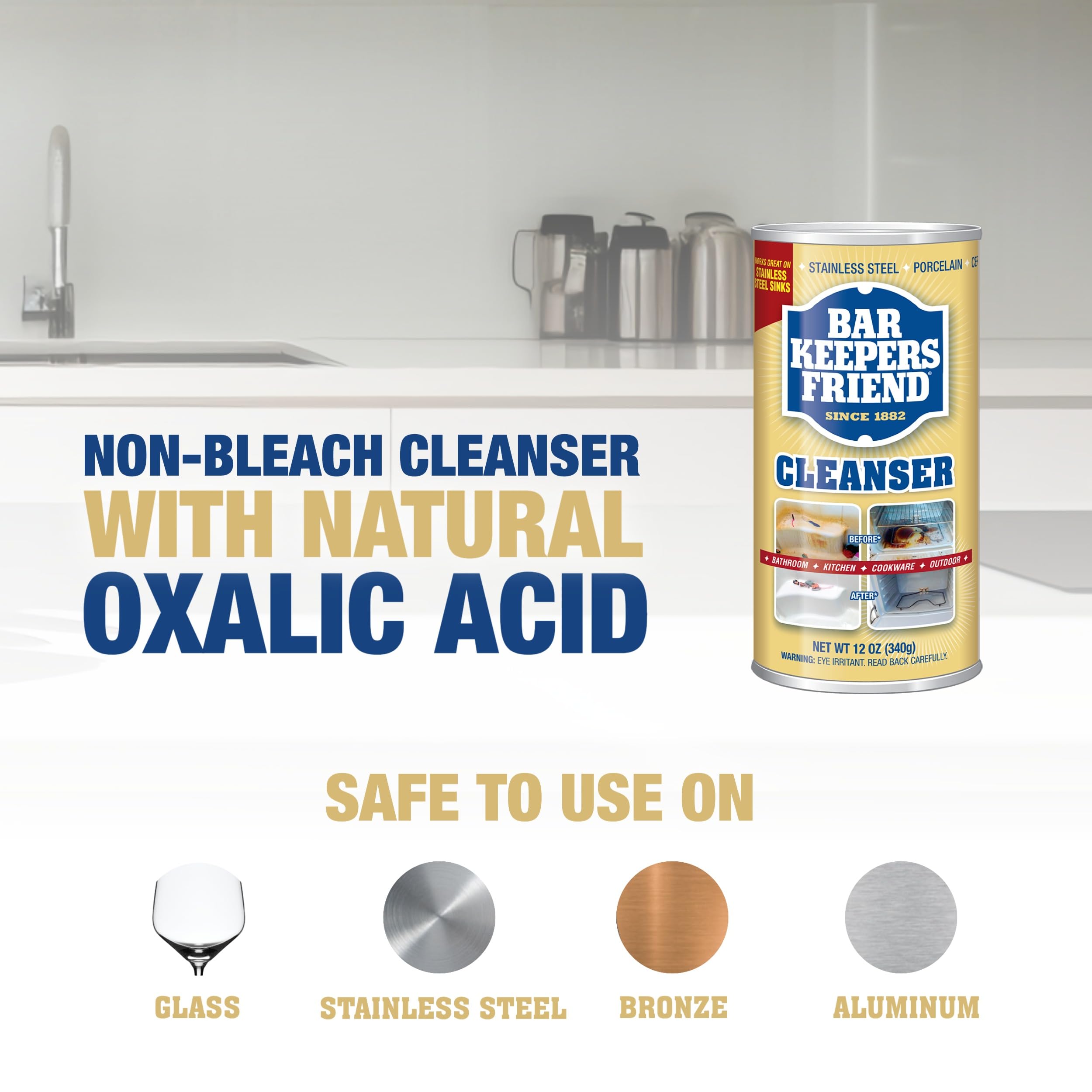 Bar Keepers Friend powder cleanser porcelain clean for porcelain surfaces shines