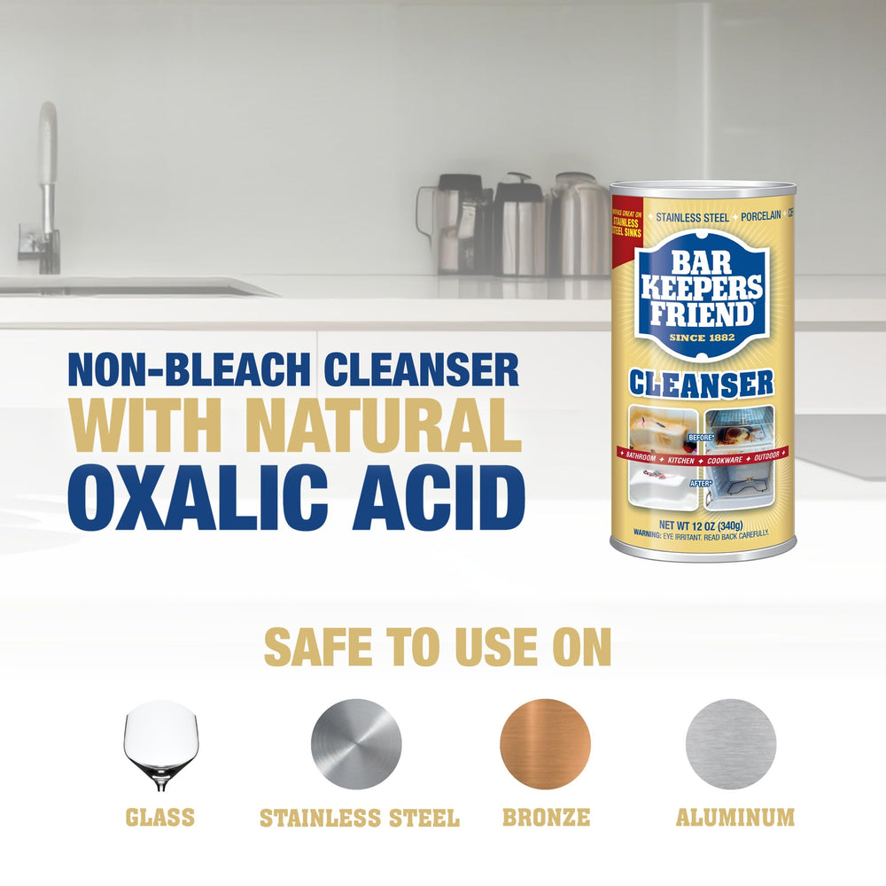 Bar Keepers Friend powder cleanser porcelain clean for porcelain surfaces shines