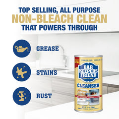 Bar Keepers Friend powder cleanser sink scrub demonstrates deep-cleaning power