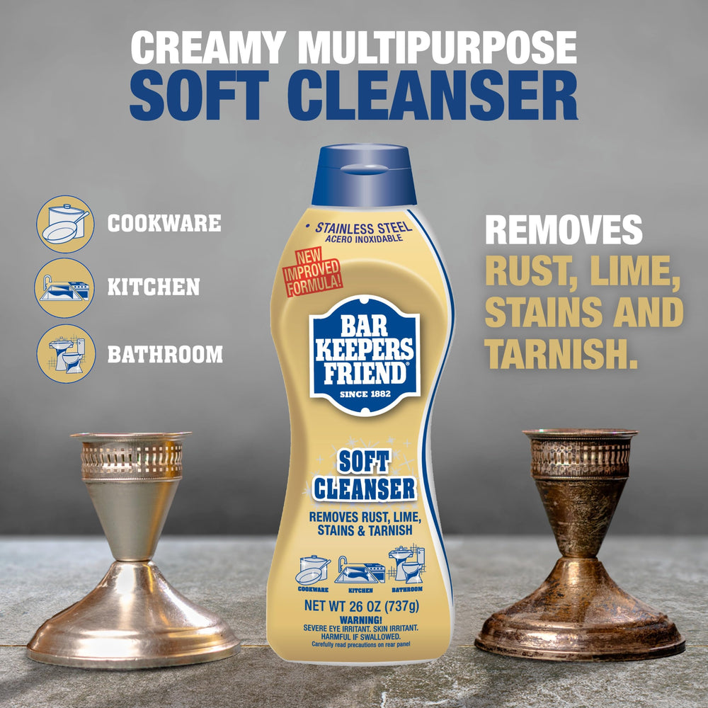 Bar Keepers Friend Soft Cleanser cleans grout and bathroom tiles effectively