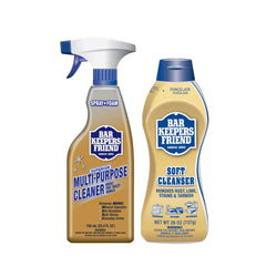 Bar Keepers Friend Soft Cleanser cream clings to vertical surfaces removing rust and grime