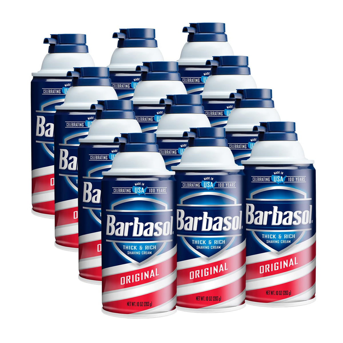Barbasol Original thick rich shaving cream can with long lasting lather