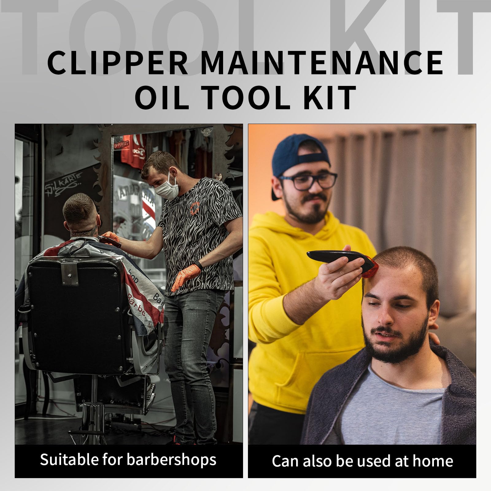 BarberTop dip box and brush in use for neat, efficient oiling.