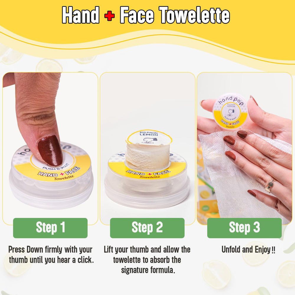 BARBERUPP Hand Pop Lemon Wipes are alcohol-free and skin-friendly for gentle cleansing.