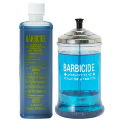 BARBICIDE 21oz midsize jar ready for professional tool disinfection in salons.