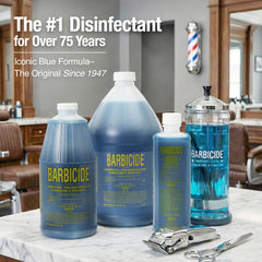 BARBICIDE label emphasizes EPA-registered concentrate for professional settings.