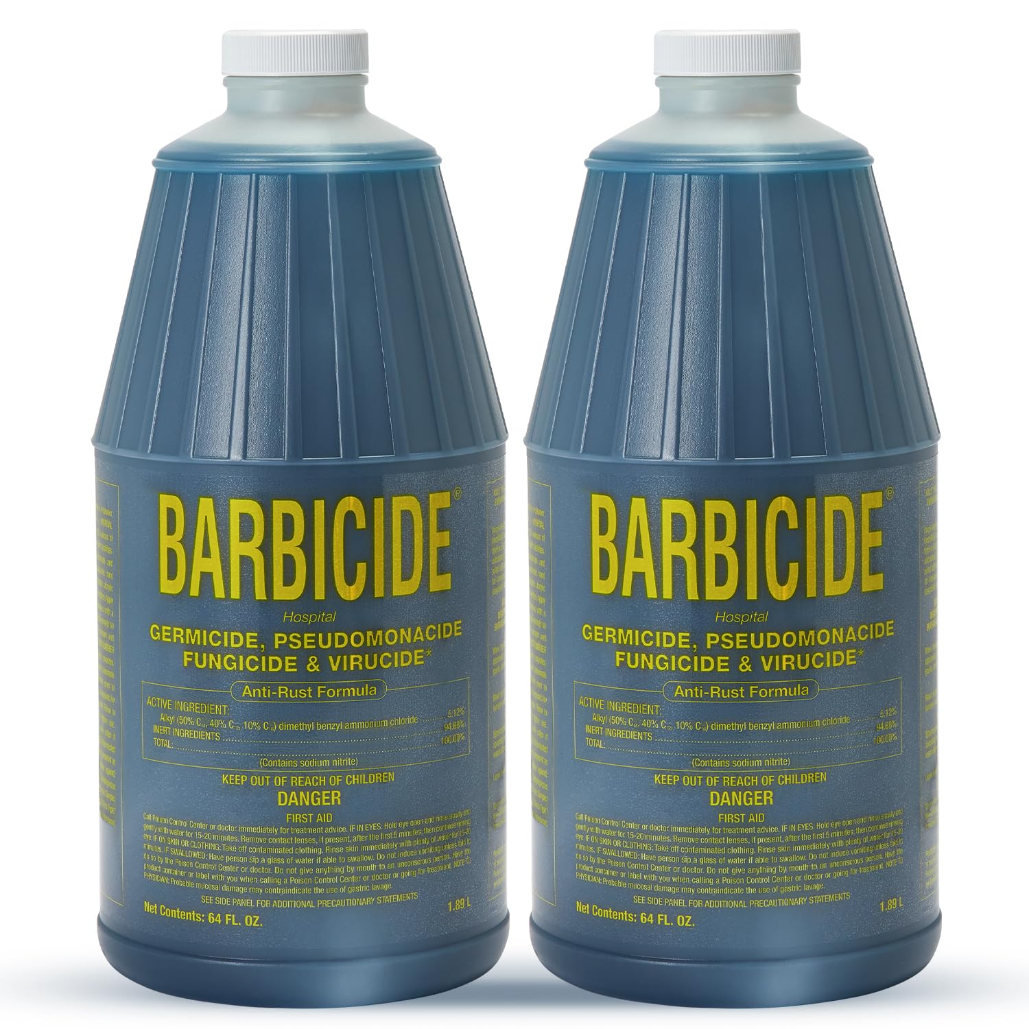 BARBICIDE half-gallon concentrate bottle for salon tool sanitation.