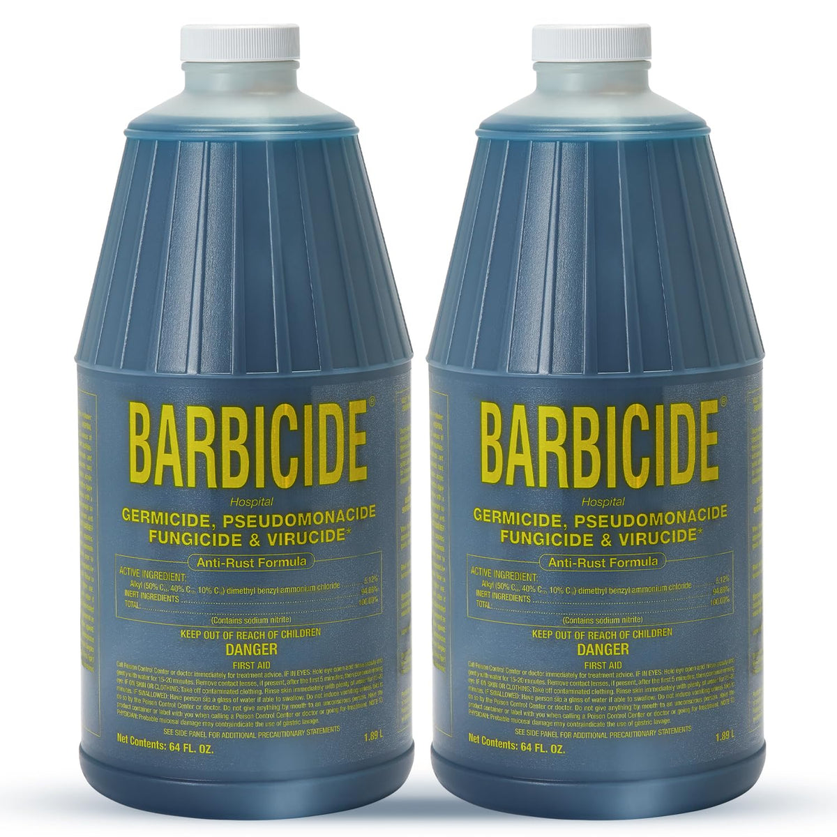 BARBICIDE half-gallon concentrate bottle for salon tool sanitation.