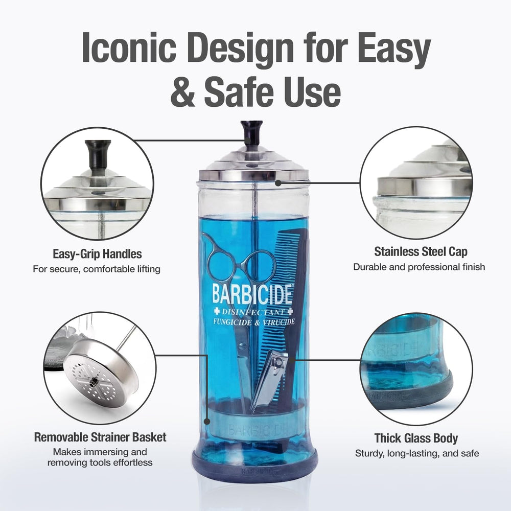 BARBICIDE immersion soak for 10 minutes to disinfect non-porous tools.