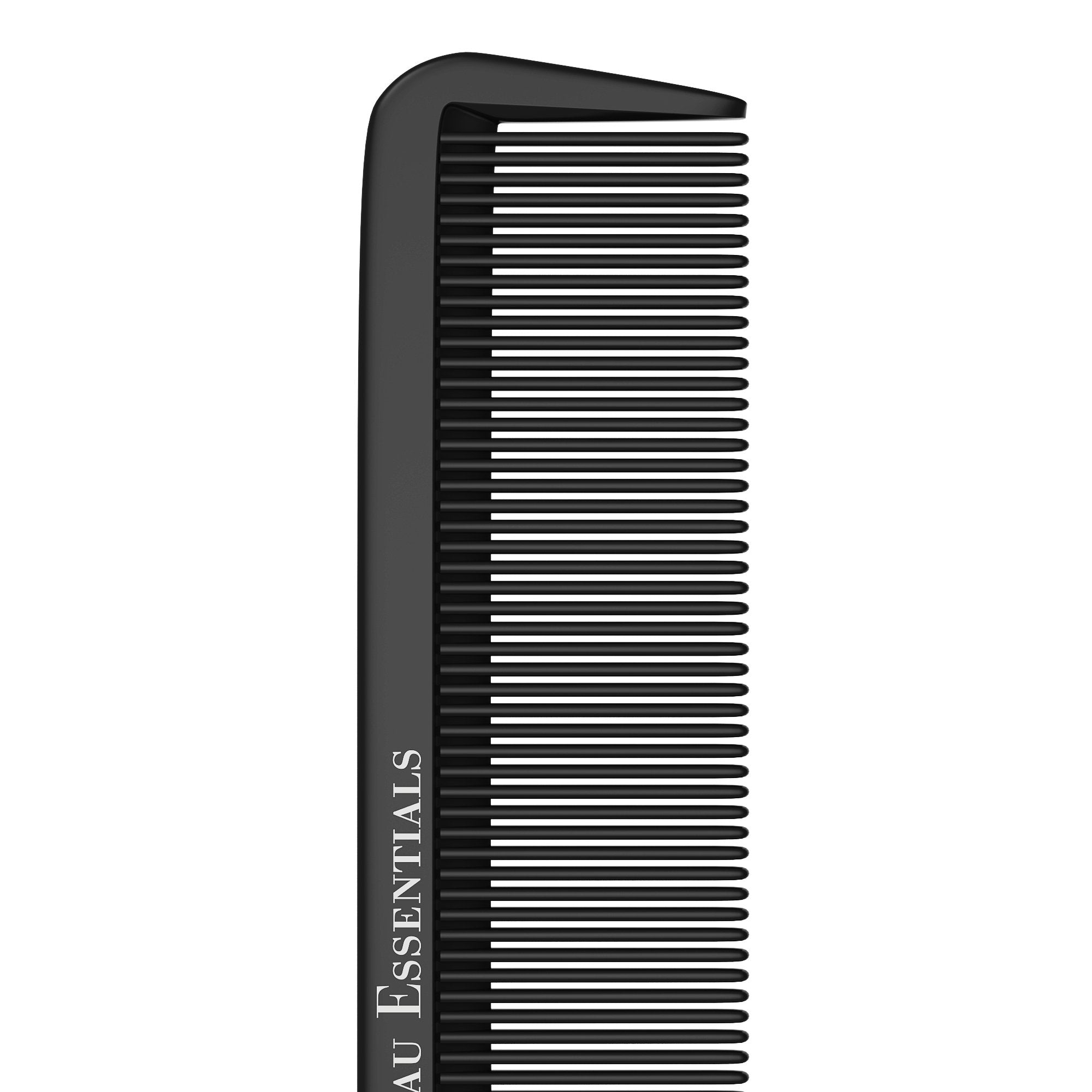 Bardeau Essentials black carbon fiber tail comb for all hair types.