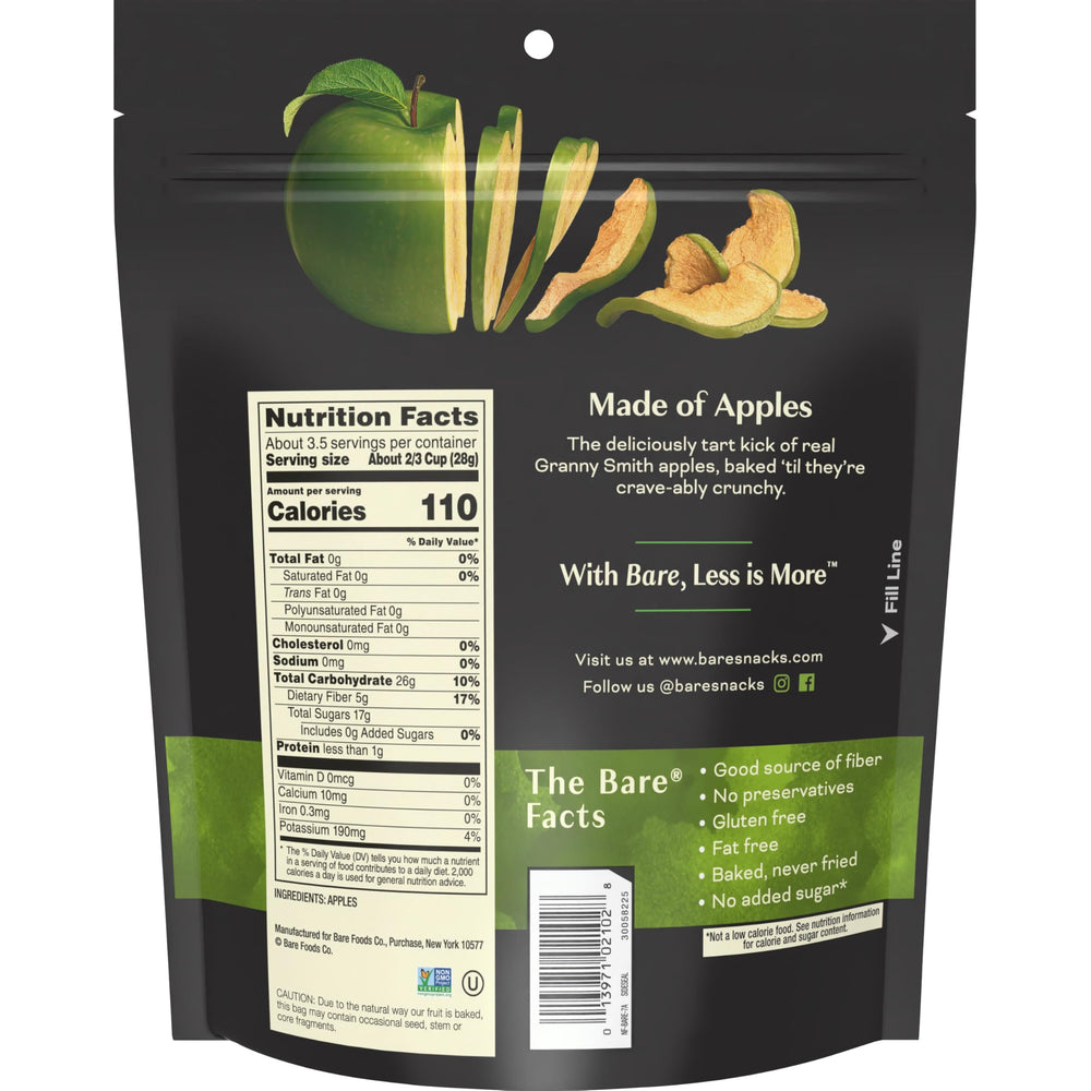 Bare Apple Chips gluten-free crispy slices, a portable healthy snack.