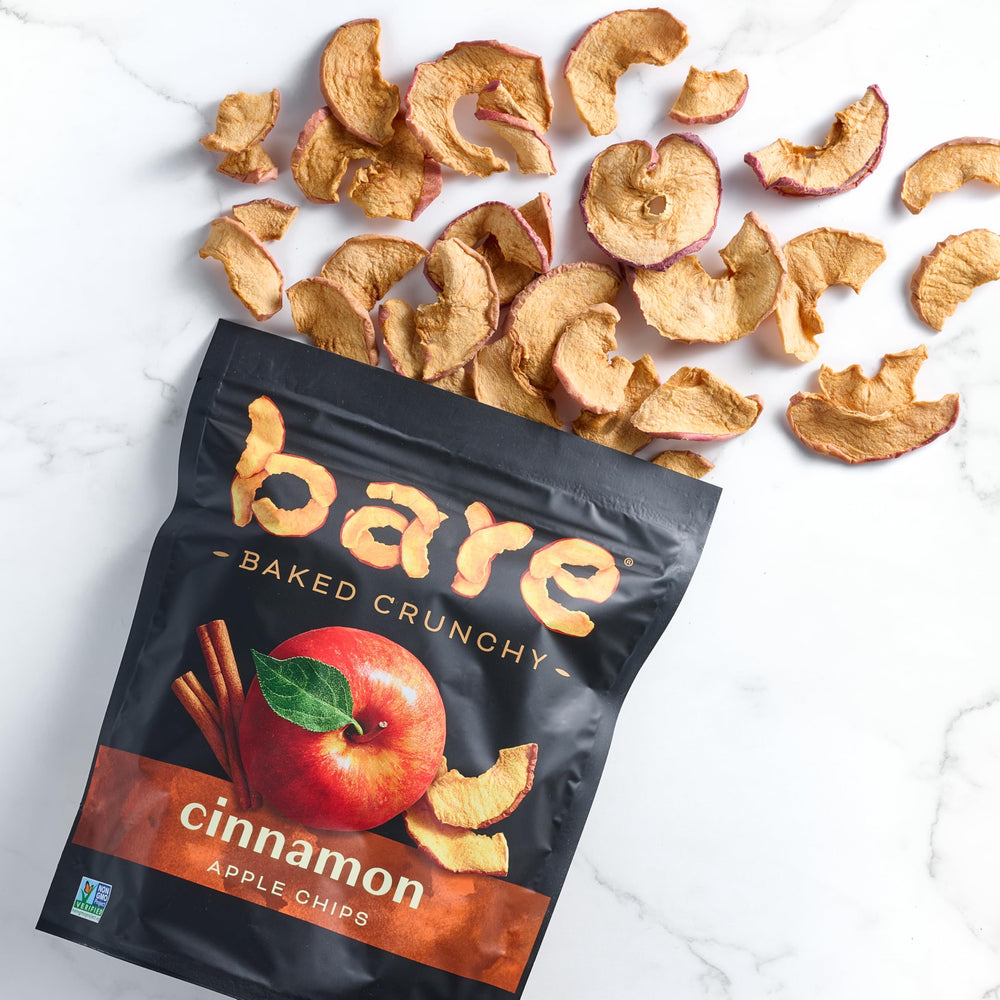 Bare Baked Crunchy Apple Chips gluten-free and fat-free snack option.