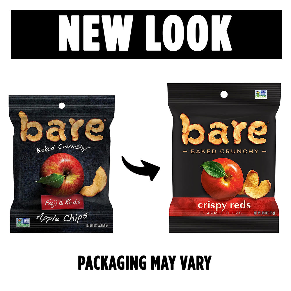 Non-GMO Project Verified badge on Bare Baked Crunchy apple chips