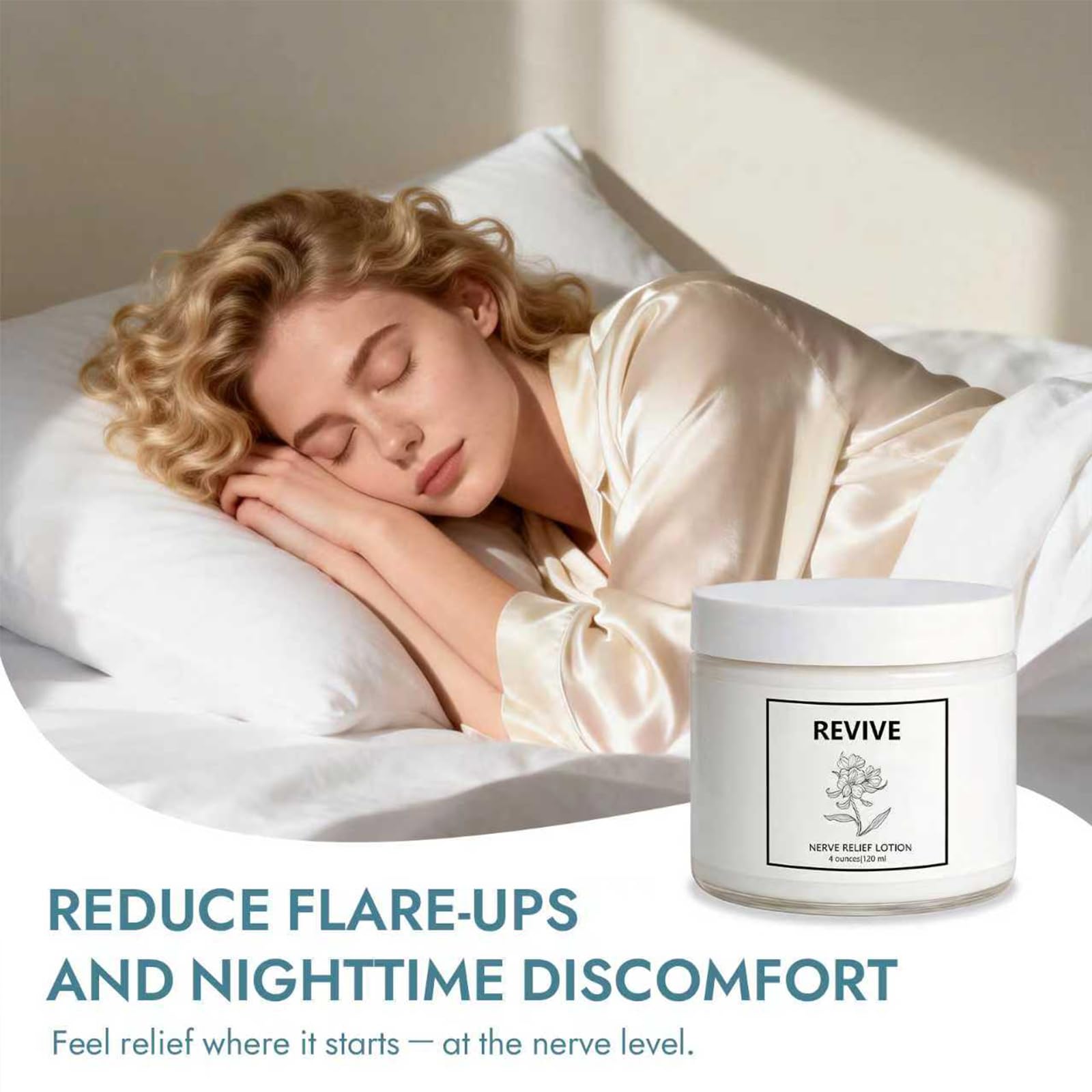 Bare Basics Revive Nerve Relief Cream lavender scent and light texture for daily routines.