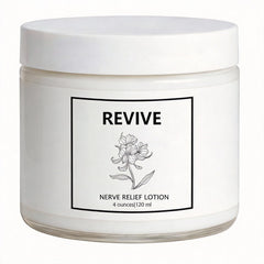 Bare Basics Revive Nerve Relief Cream bottle shown for targeted cooling relief.