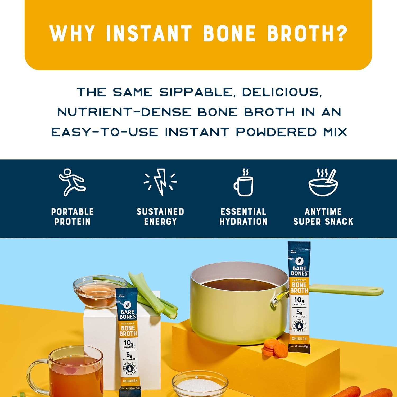 Bare Bones 10g protein per serving note signals a satisfying snack option.