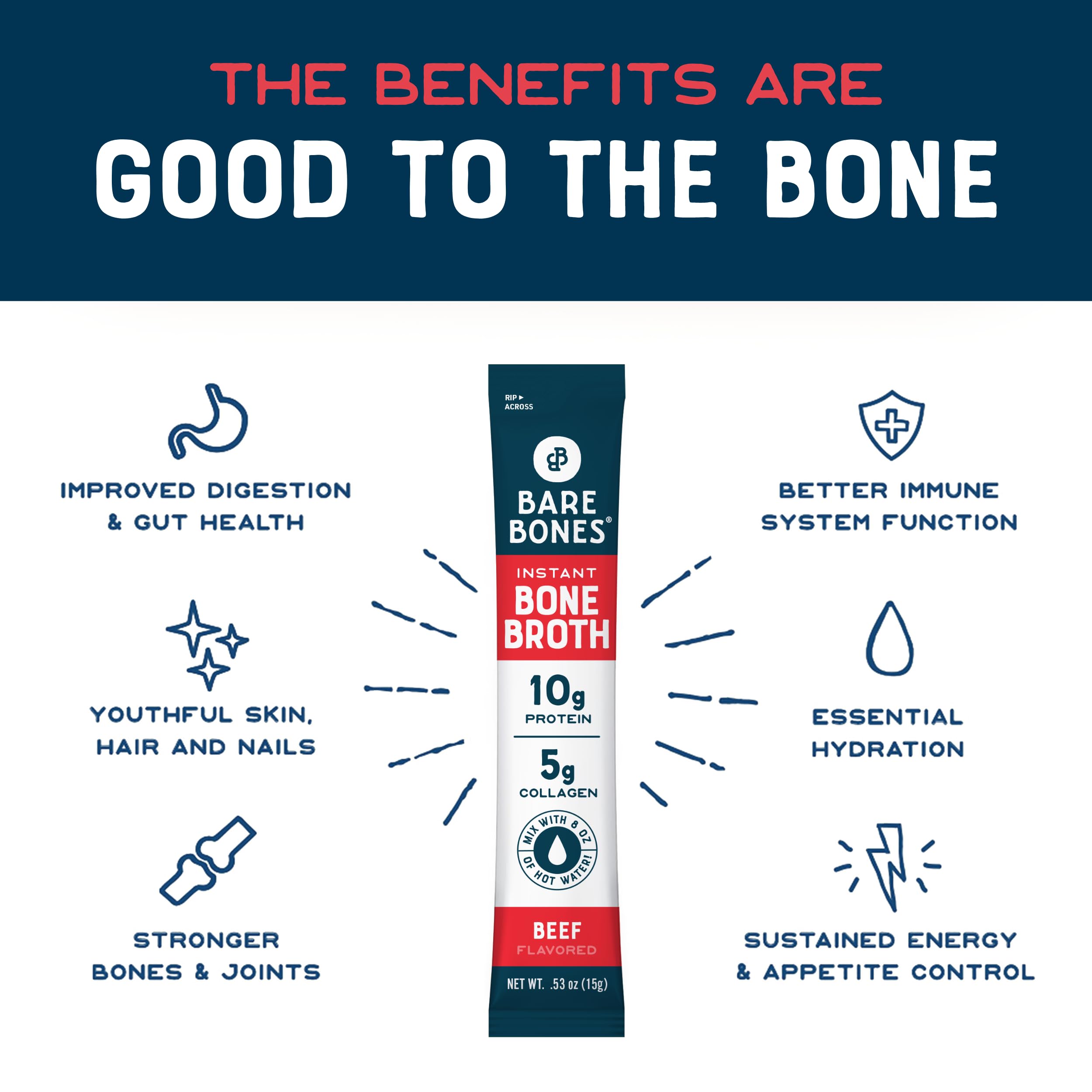Bare Bones nutrition panel shows 10g protein per serving