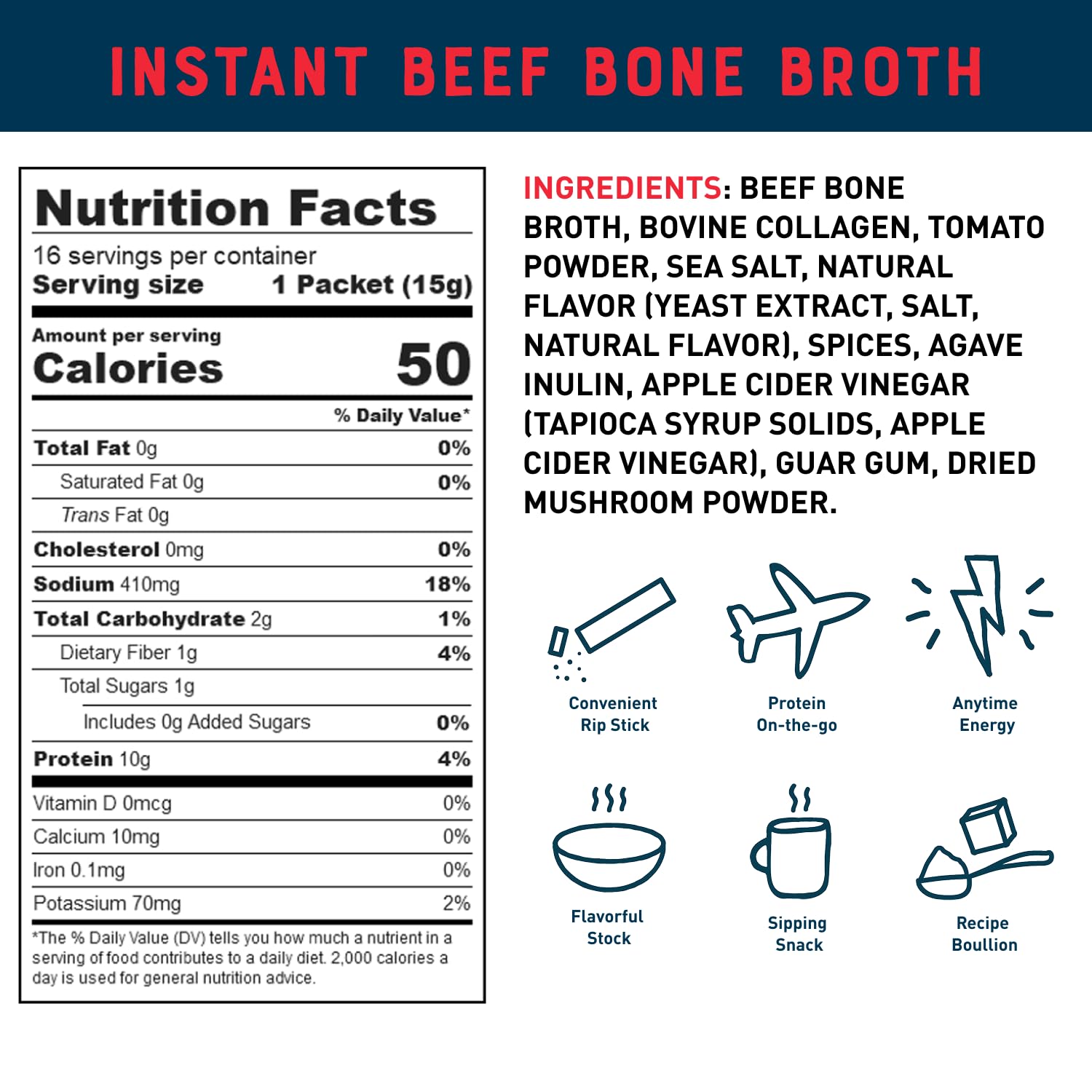 Bare Bones label highlights 5g collagen per serving for protein