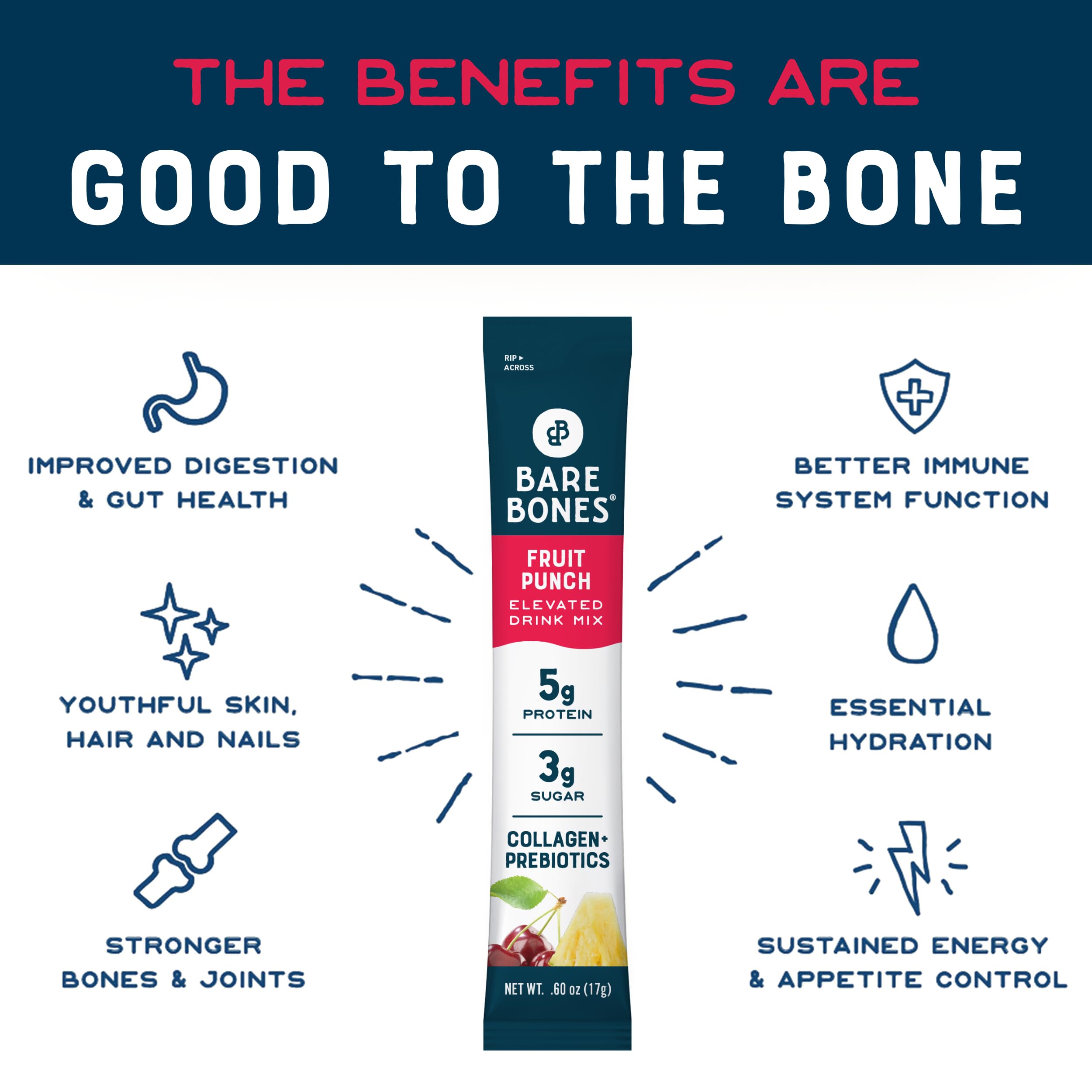 Bare Bones Fruit Punch travel pack shown with a gym bag for on-the-go hydration.
