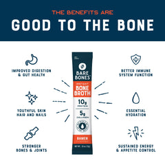 Bare Bones packaging highlighting 16-stick on-the-go convenience for busy days.