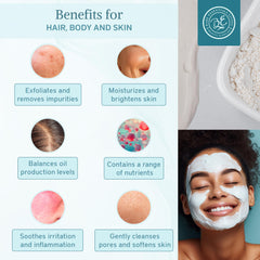 Powder blended into a facial mask for gentle skincare with Bare Essentials Living kaolin clay.