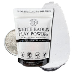 Bare Essentials Living white kaolin clay powder in packaging, ideal for DIY beauty projects.