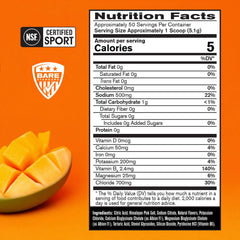 BARE PERFORMANCE NUTRITION BPN Mango Electrolytes scoop dispensing powder for quick mix on the go