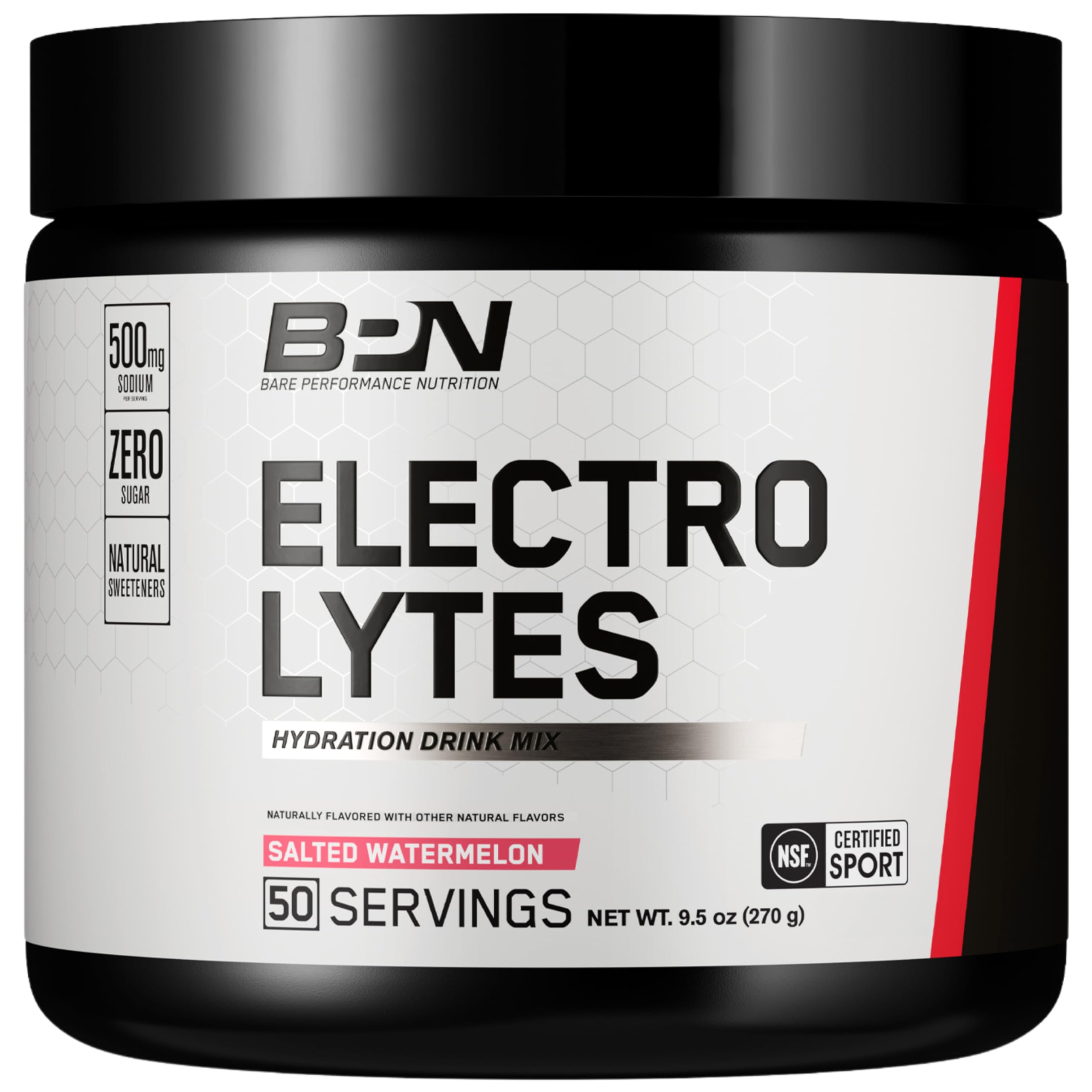 BARE PERFORMANCE NUTRITION BPN Electrolytes tub with salted watermelon flavor for balanced hydration during workouts
