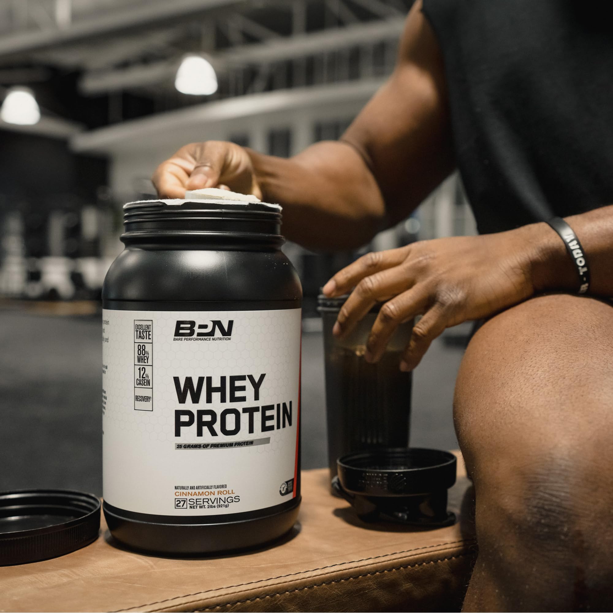BARE PERFORMANCE NUTRITION BPN ingredients panel emphasizing whey and casein blend