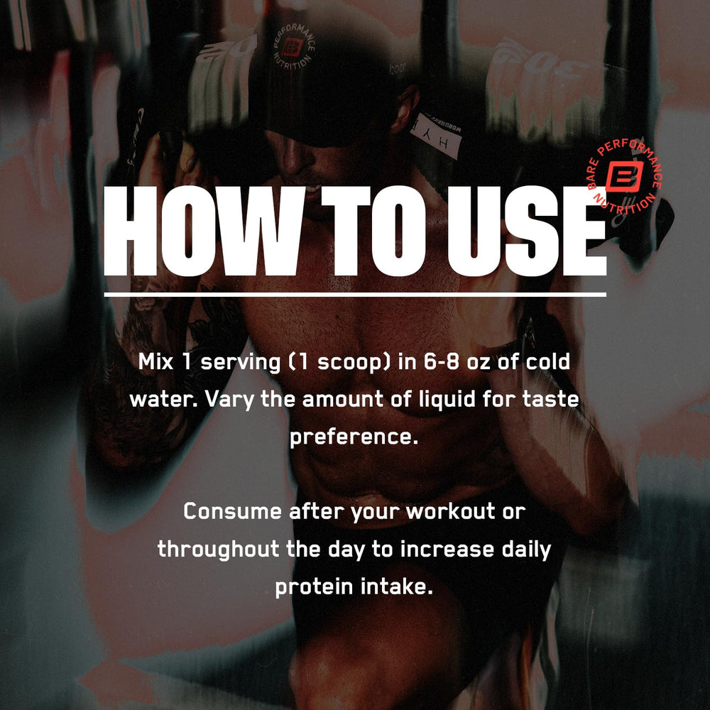 Bare Performance Nutrition BPN vanilla pour into shaker for smooth, consistent mixing.