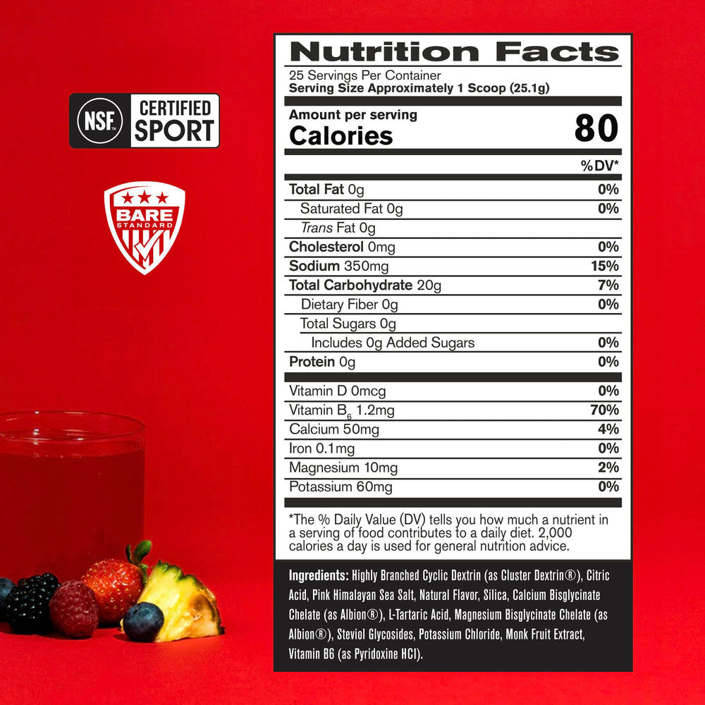 BARE PERFORMANCE NUTRITION G1M endurance powder jar emphasizes hydration and steady energy during workouts