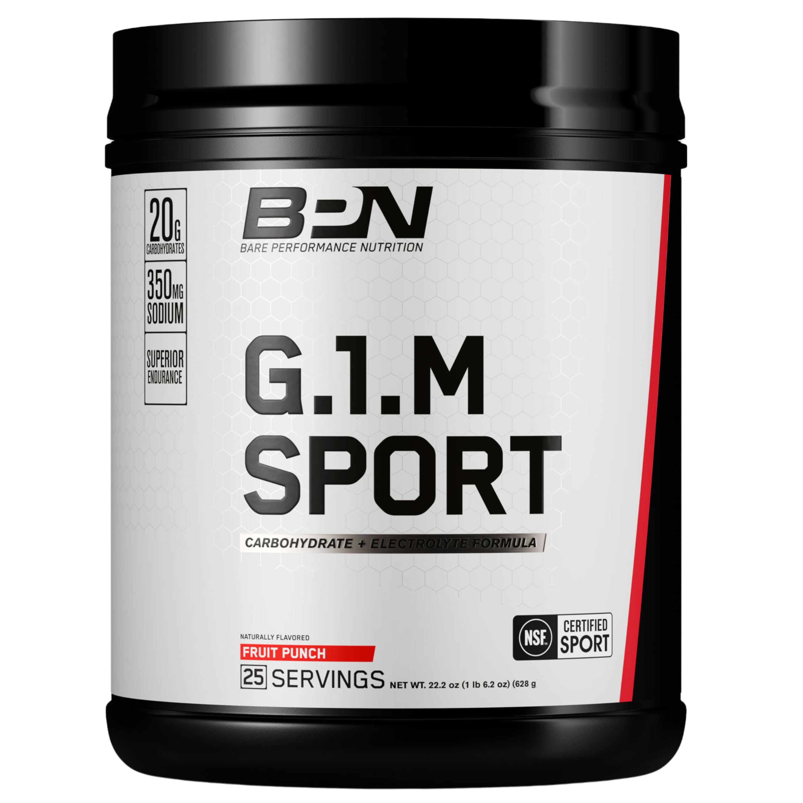BARE PERFORMANCE NUTRITION G1M fruit punch jar highlighting endurance fueling with fast-acting carbs
