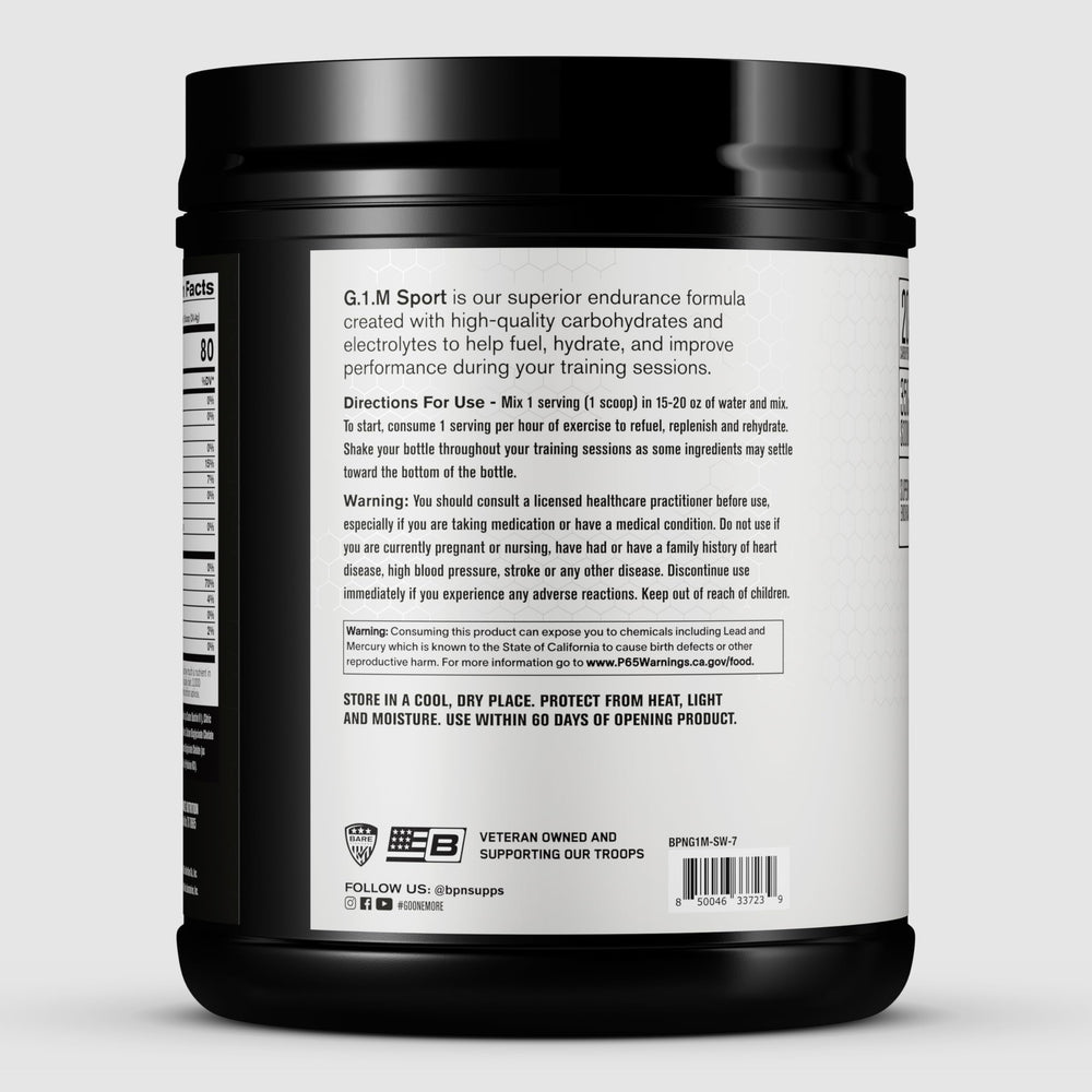 Bare Performance Nutrition G1.M packaging features Informed Sport badge.