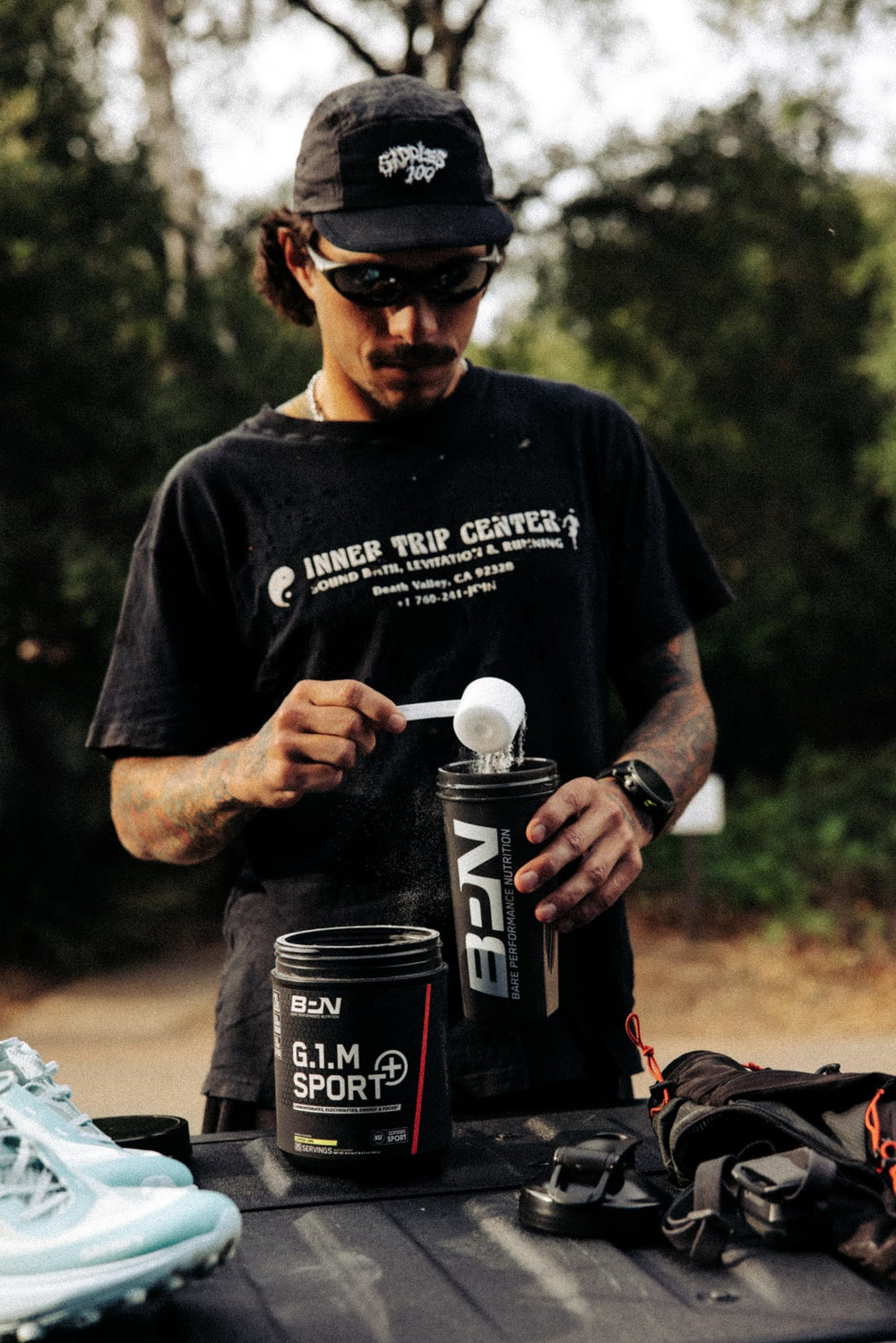 BARE G1M Sport+ lemon-lime mix being poured for a refreshing drink