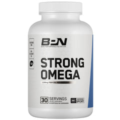 BARE PERFORMANCE NUTRITION Strong Omega Fish Oil soft gels bottle support daily omega-3 intake.