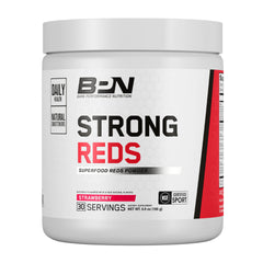 BARE PERFORMANCE NUTRITION Strong Reds powder container for daily antioxidant support.