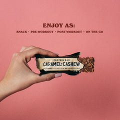 Barebeiis protein bar texture shot with creamy base and crunchy bits