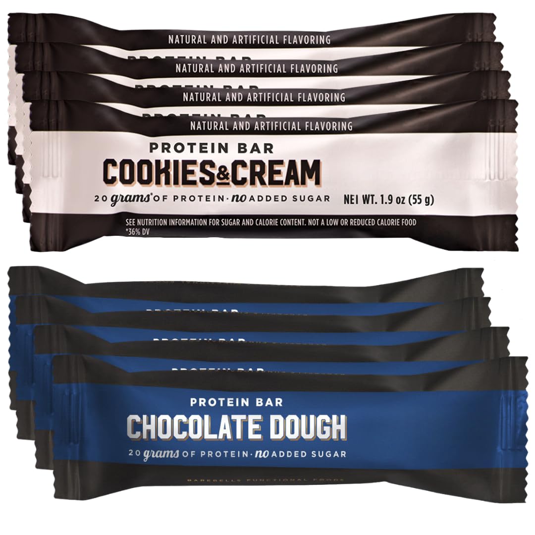 Barebeiis protein bar variety pack on display for quick, high-protein snacking