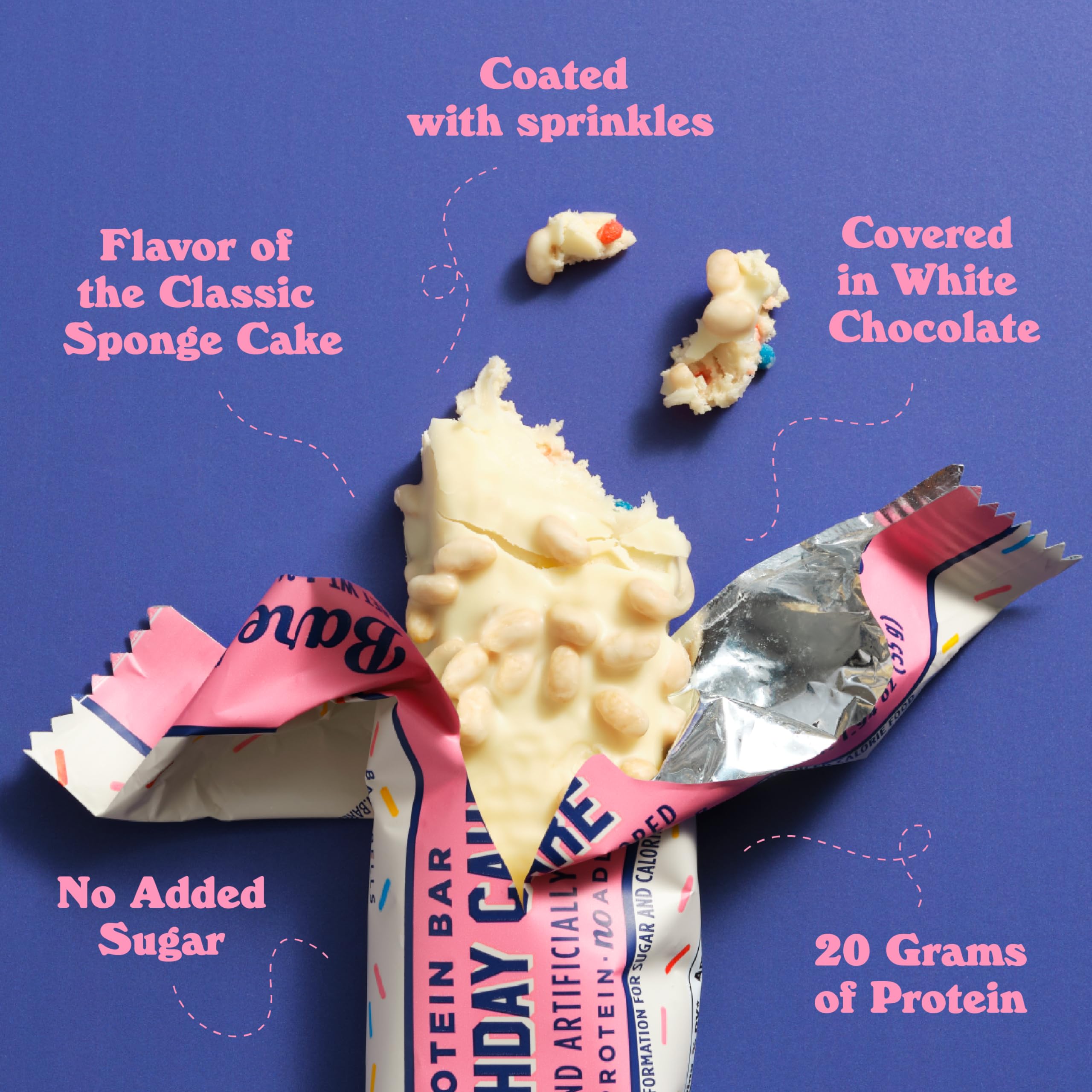 Barebells Birthday Cake bar soft texture, easy to chew during busy days.