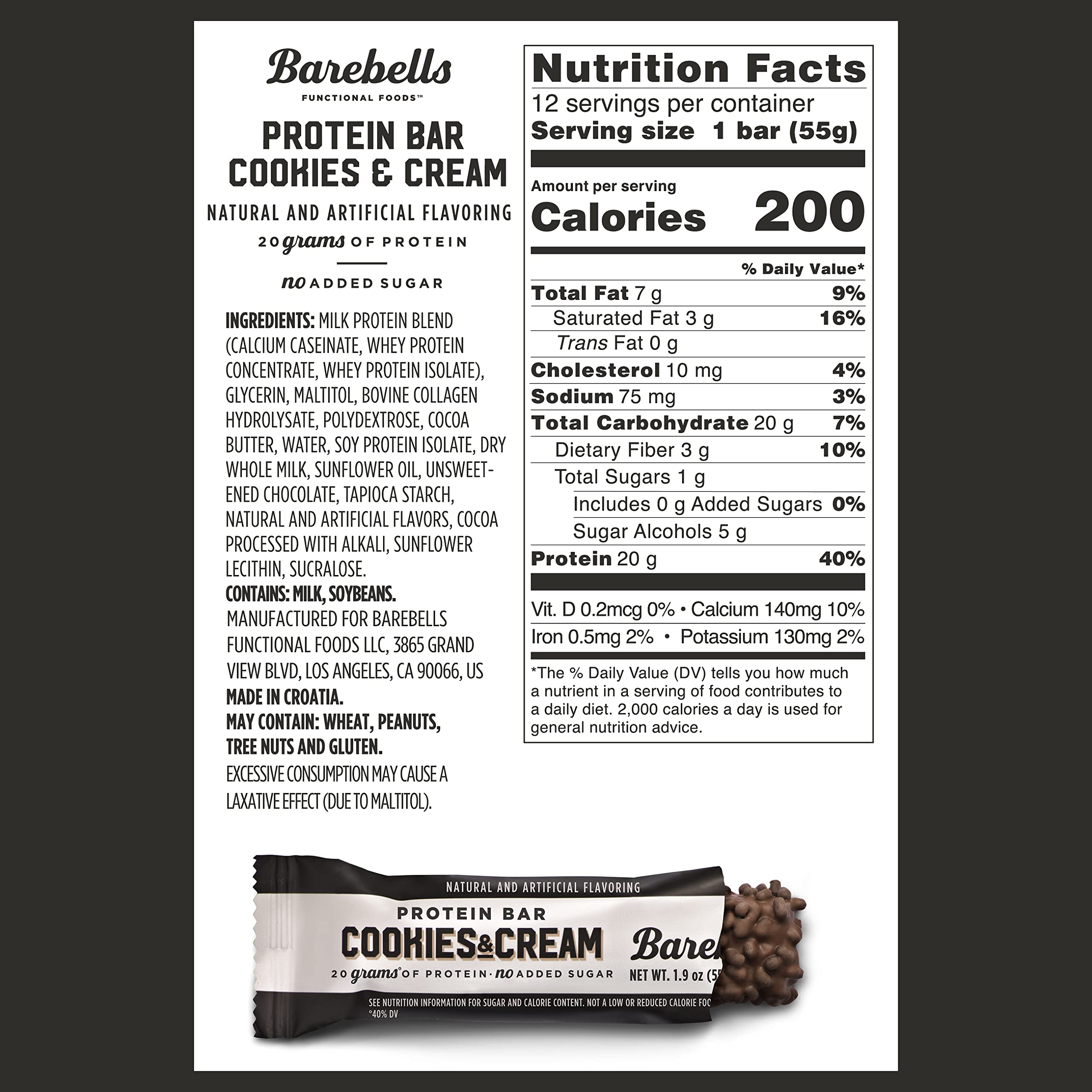 Barebells Caramel Cashew bars ingredient close-up showing nuts