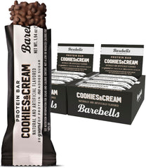 Barebells Cookies and Cream protein bar front view for on-the-go snacking