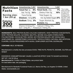 Barebells Cookies and Cream packaging shows no added sugars