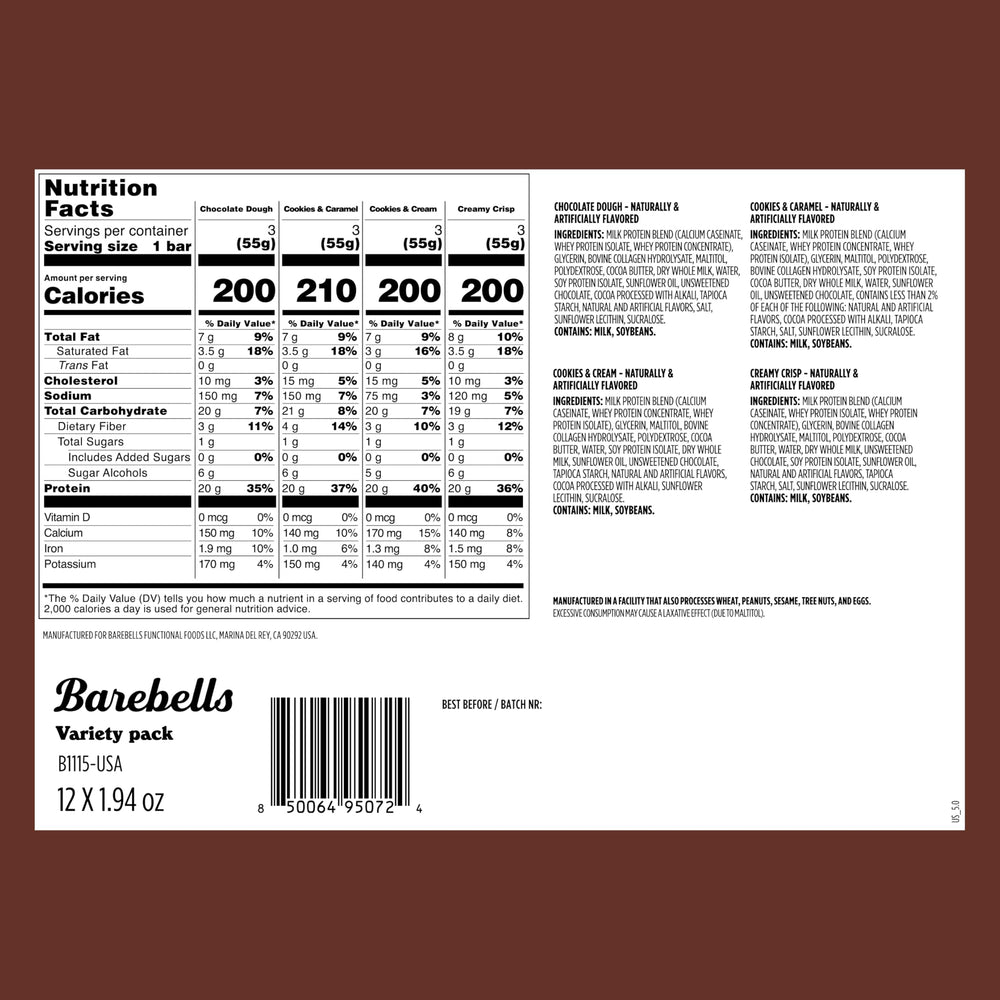 Barebells Cookies Caramel bar showing a chewy bite for post-workout fuel.
