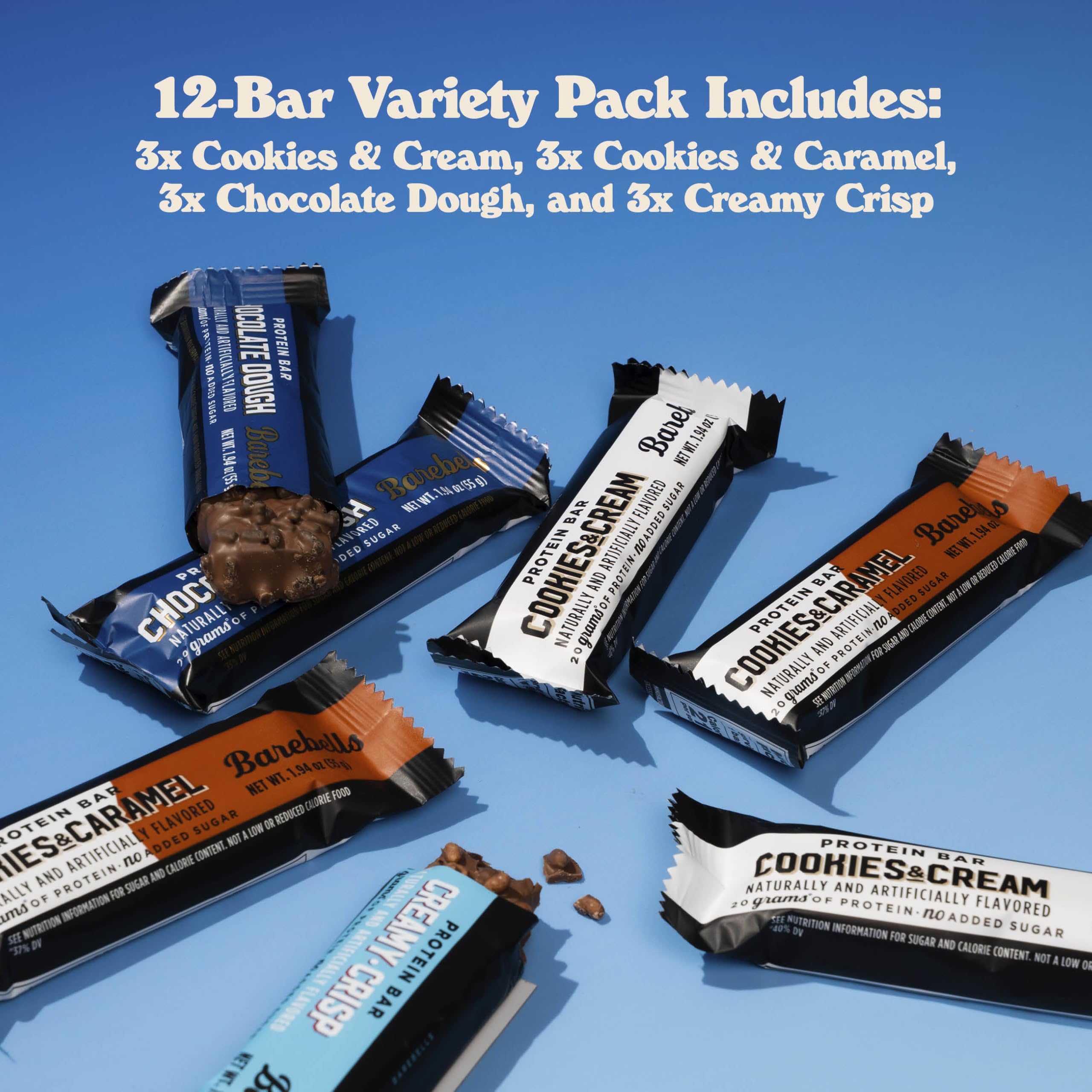 Barebells Creamy Crisp bar featuring a nut-free, creamy center.