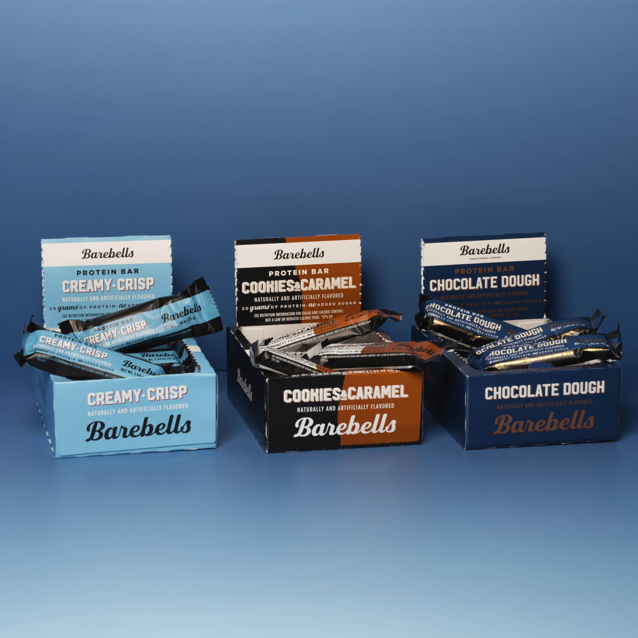 Barebells Starter Pack Creamy Crisp bars arranged for post-workout fueling