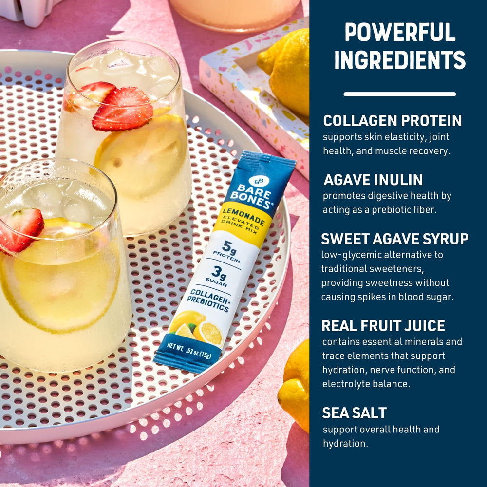 Bare Bones naturally sweetened with agave banner on pack communicates clean flavor